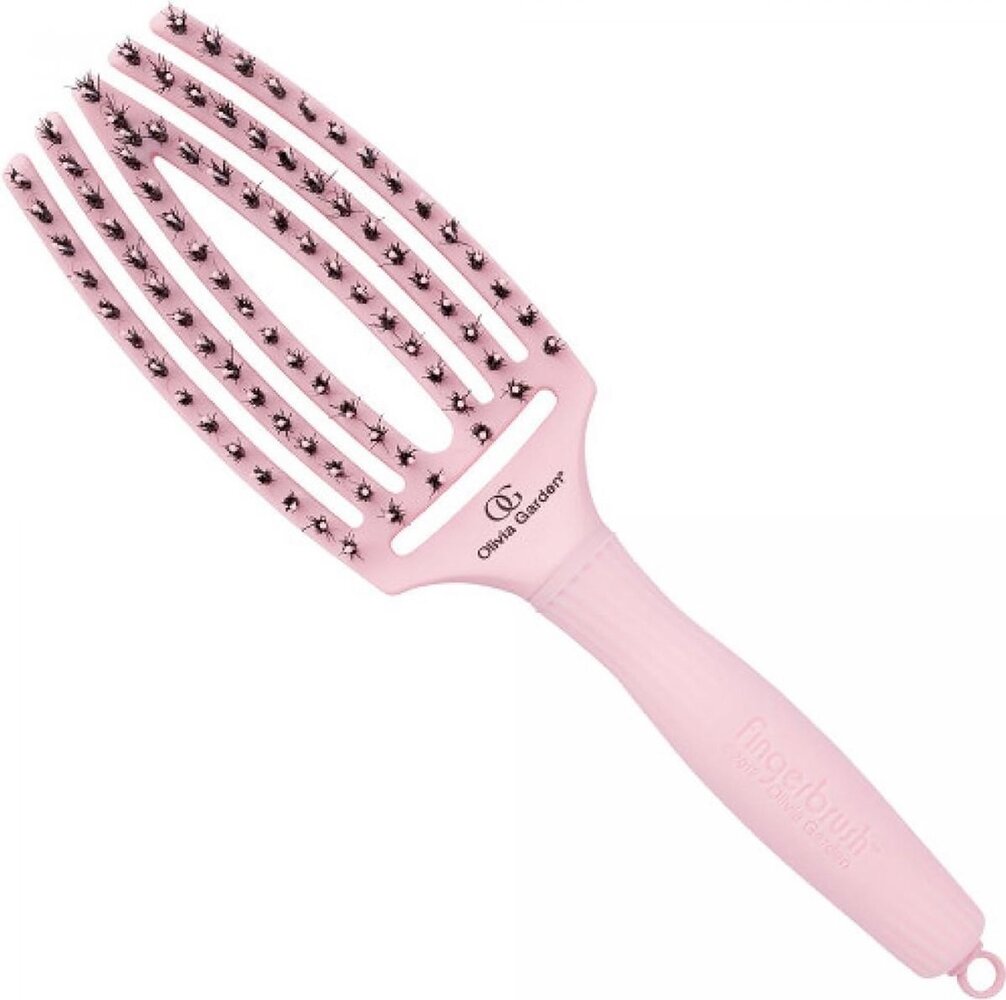 Olivia Garden Finger Brush PASTEL PINK- Medium