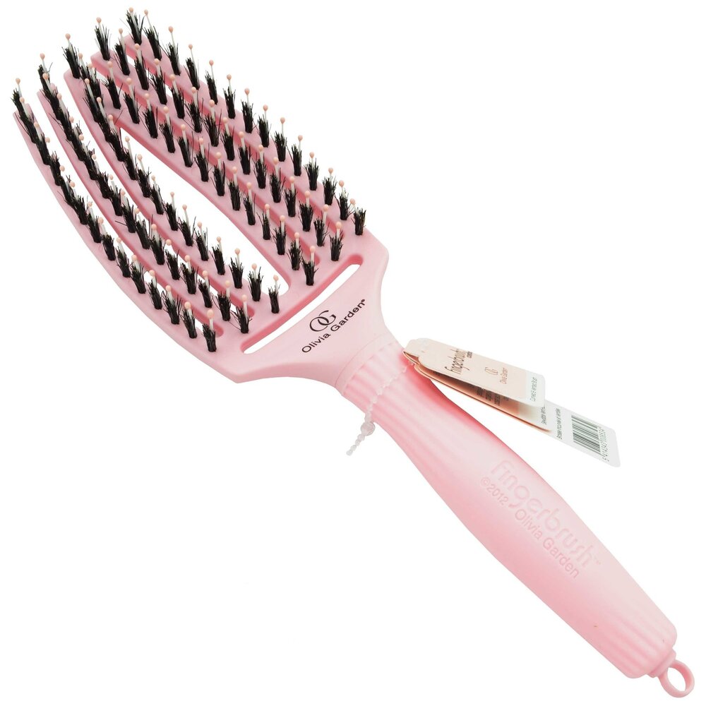 Olivia Garden Finger Brush PASTEL PINK- Medium