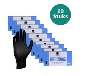 Abena Handschoenen Nitrile Zwart Maat L Poedervrij 10 Pack Abena Handschoenen Nitrile Zwart Maat L Poedervrij 10 Pack