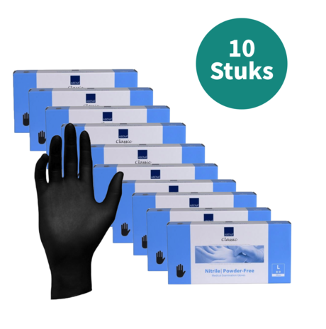 Abena Handschoenen Nitrile Zwart Maat L Poedervrij 10 Pack Abena Handschoenen Nitrile Zwart Maat L Poedervrij 10 Pack