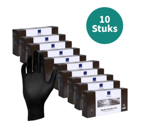 Abena Handschoenen Nitrile Zwart Maat XL Poedervrij 10 Pack Abena Handschoenen Nitrile Zwart Maat XL Poedervrij 10 Pack