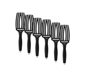 Olivia Garden Finger Brush Black Combo Medium - 6 Stuks