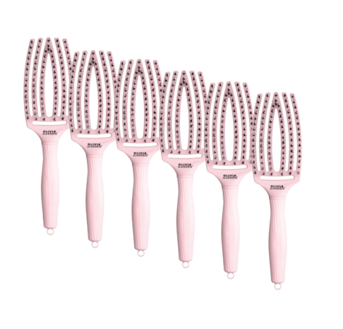 Olivia Garden Finger Brush Pastel Pink Medium - 6 Stuks Olivia Garden Finger Brush Pastel Pink Medium - 6 Stuks