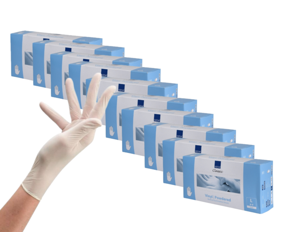 Abena Handschoenen Vinyl Maat L Poedervrij - 10 Pack Abena Handschoenen Vinyl Maat L Poedervrij - 10 Pack