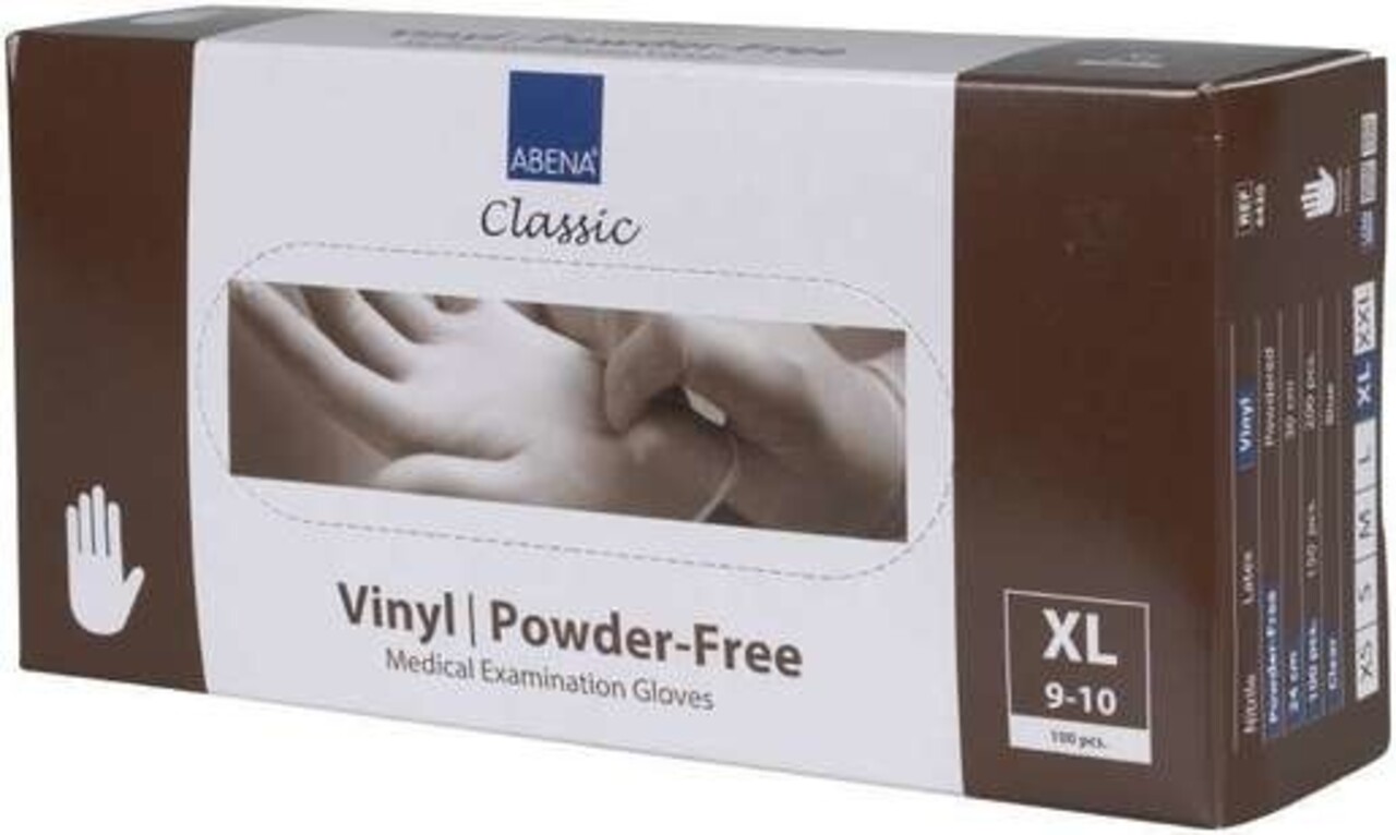 Abena Handschoenen Vinyl Maat XL Poedervrij -10 Pack Abena Handschoenen Vinyl Maat XL Poedervrij -10 Pack
