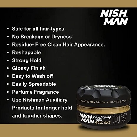 Nish Man Wax Gold One 07 - 150ML - 12 STUKS Nish Man Wax Gold One 07 - 150ML - 12 STUKS