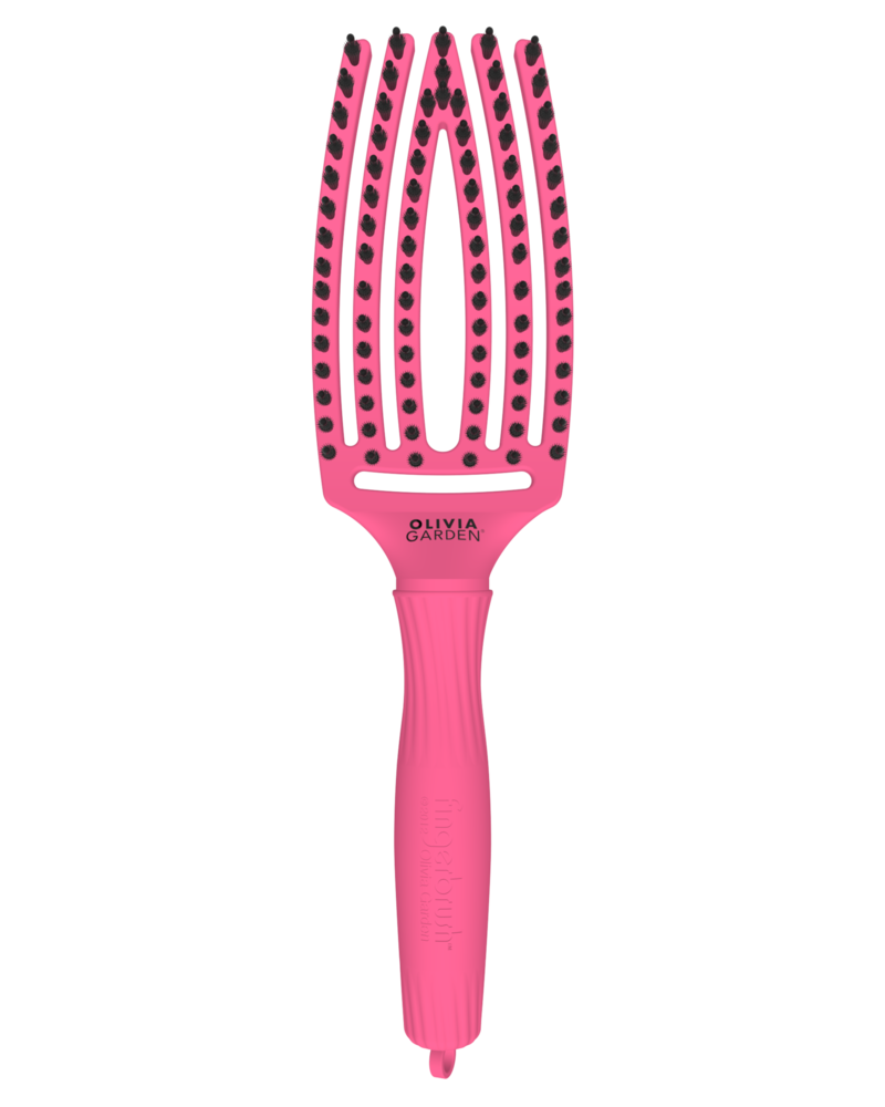 Olivia Garden Finger Brush HOT PINK - Medium  - 12 Stuks