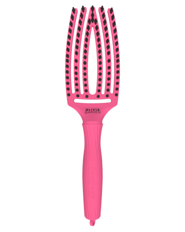 Olivia Garden Finger Brush HOT PINK - Medium  - 12 Stuks