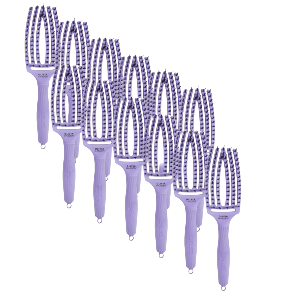 Olivia Garden Finger Brush LAVENDER - Medium   - 12 Stuks