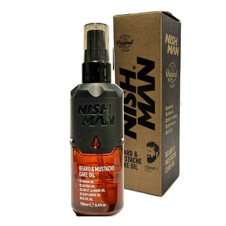Nish Man Beard and Moustache Care Oil 100ml