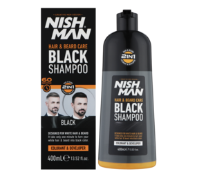 Nish Man Hair & Beard Care Black Shampoo 400ml Nish Man Hair & Beard Care Black Shampoo 400ml