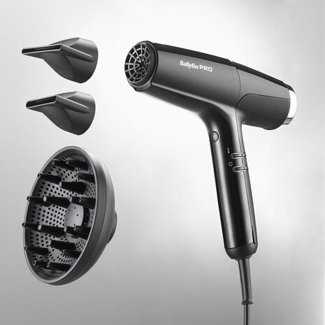 Babyliss Pro FALCO Geavanceerde professionele digitale föhn Zwart/Zilver Babyliss Pro FALCO Geavanceerde professionele digitale föhn Zwart/Zilver