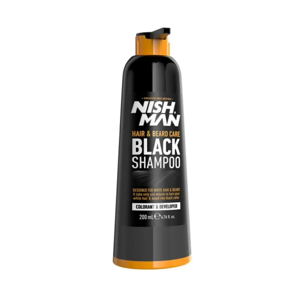 Nish Man Hair & Beard Care Black Shampoo 200ml