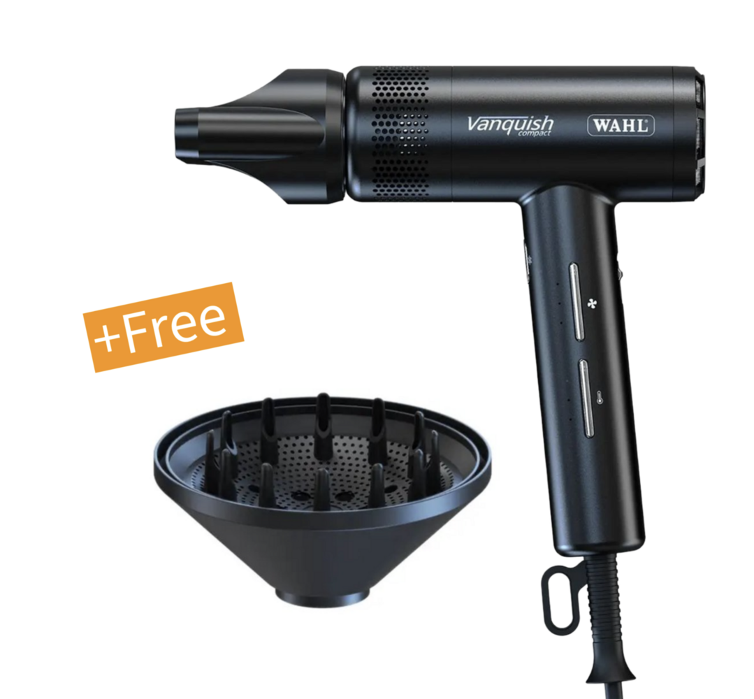 Wahl  Haardroger Vanquish Compact Zwart + Gratis Diffuser