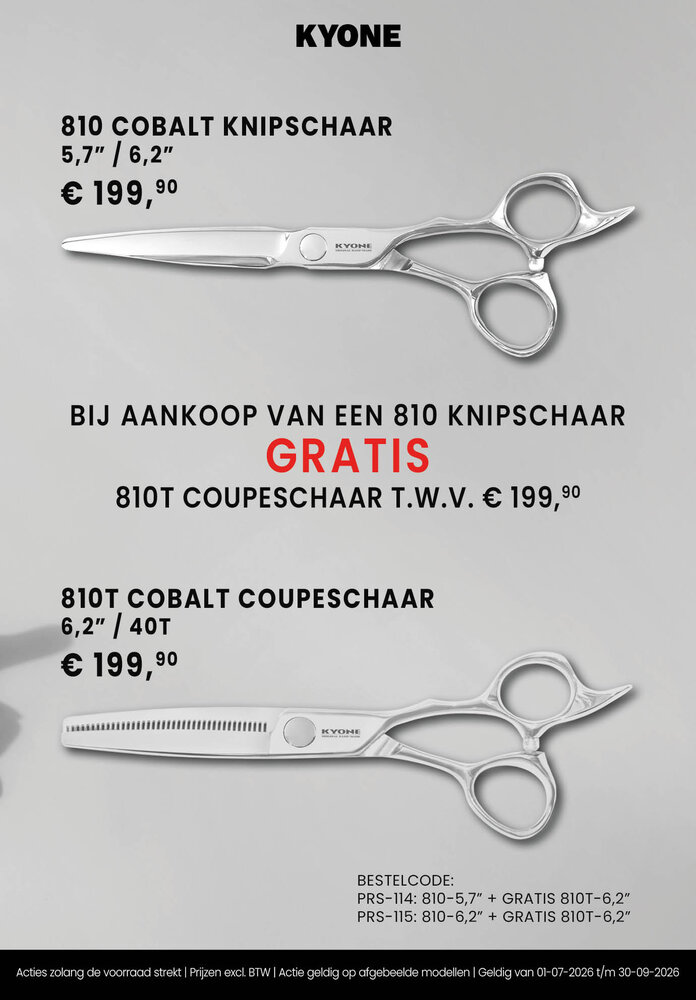 Kyone Promo! 810 knipschaar + gratis 810T coupeschaar