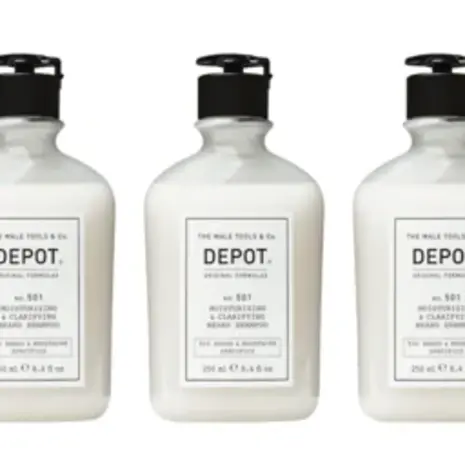 DEPOT No. 501 - Moisturizing & Clarifying Beard Shampoo 250ml - 3 STUKS DEPOT No. 501 - Moisturizing & Clarifying Beard Shampoo 250ml - 3 STUKS