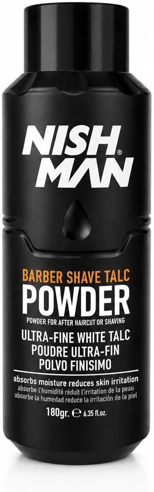 Nish Man Barber Shave Talc Powder 180g - 12 STUKS