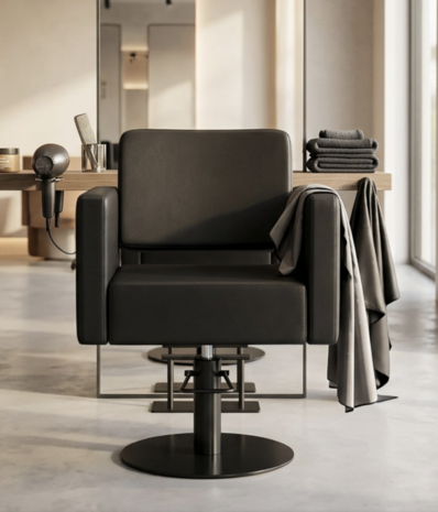 Mirplay Kappersstoel Dora Met Zwarte Ronde Base Mirplay Kappersstoel Dora Met Zwarte Ronde Base