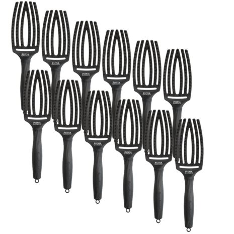 Olivia Garden Finger Brush Black Combo Medium - 12 Stuks