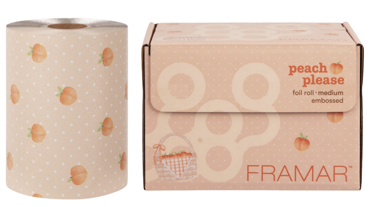 Framar Embossed Foil Roll Peach Please 97,5 meter