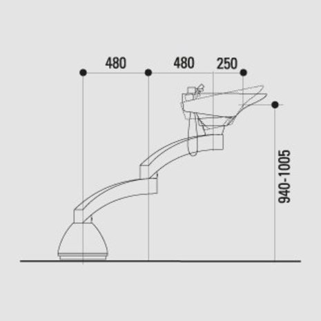 Jobst  Zwenkarm Contura Swing Plus, Witte waskom Jobst  Zwenkarm Contura Swing Plus, Witte waskom