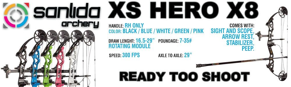 Sanlida Xs Hero X8 Compound Bow Package Rh Only Sergesport 7326