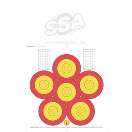 Danage DANAGE PRACTICE FACES 40CM 6-SPOT REINFORCED PAPER