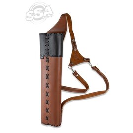 Buck Trail BUCK TRAIL TRADITIONAL BACK QUIVER HUSKY 53CM LEATHER WITH ADJUSTABLE BELTS