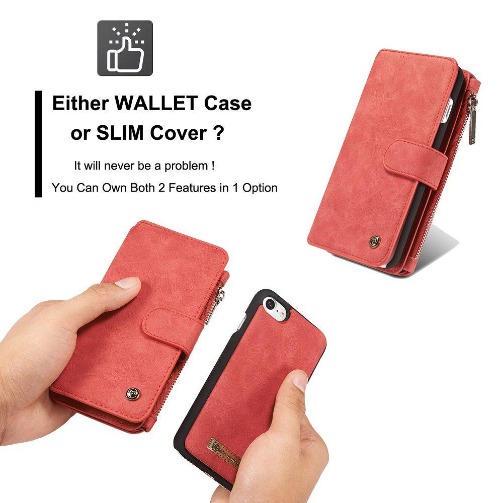 Caseme Rood 14 Vaks 2 In 1 Wallet Hoesje Samsung S8 Echt Split Leer caseme kopen in de aanbieding