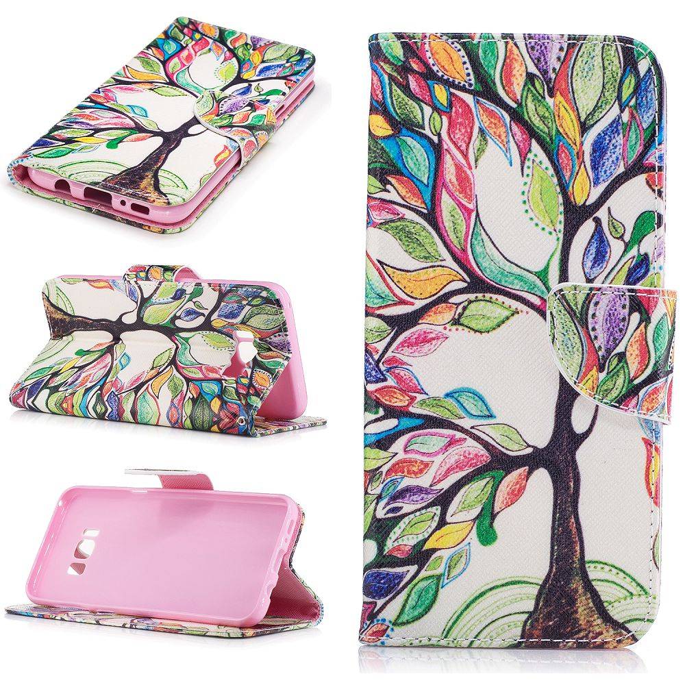 Vrolijk Geverfde Boom Samsung S8 Plus Portemonnee Hoesje huismerk kopen in de aanbieding