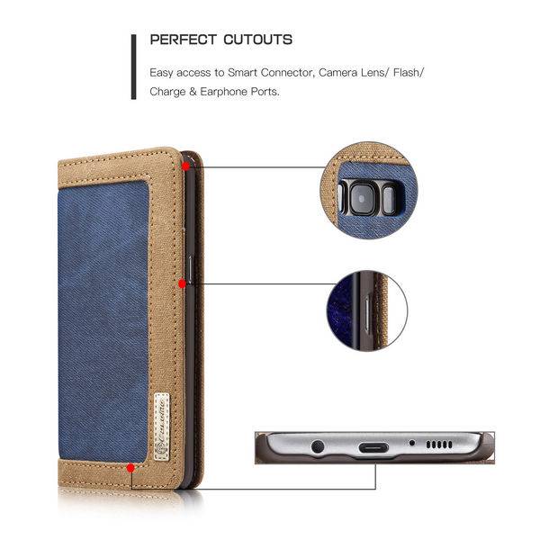 Caseme Samsung Galaxy S8 Portemonnee Hoesje Blauw Met Bruin caseme kopen in de aanbieding