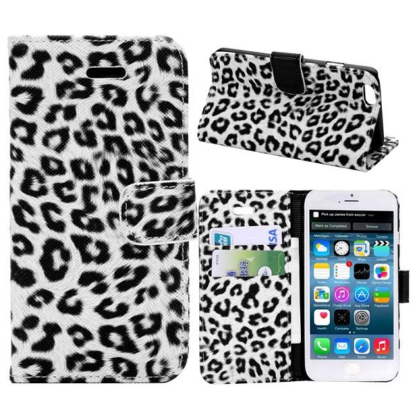 Wit Luipaard Print Iphone Se55S Portemonnee Hoes huismerk kopen in de aanbieding