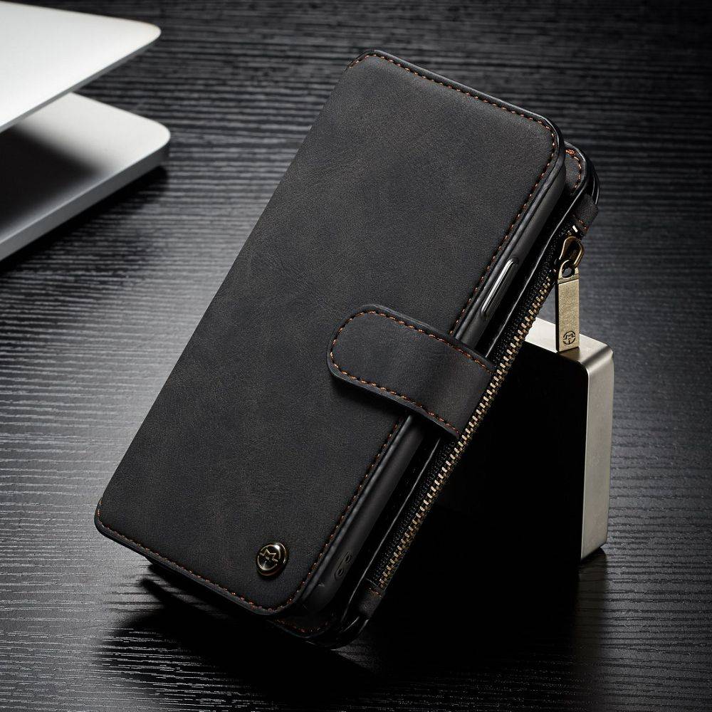 Caseme 14 Vaks 2 In 1 Wallet Zwart Hoesje Iphone X Echt Split Leer caseme kopen in de aanbieding