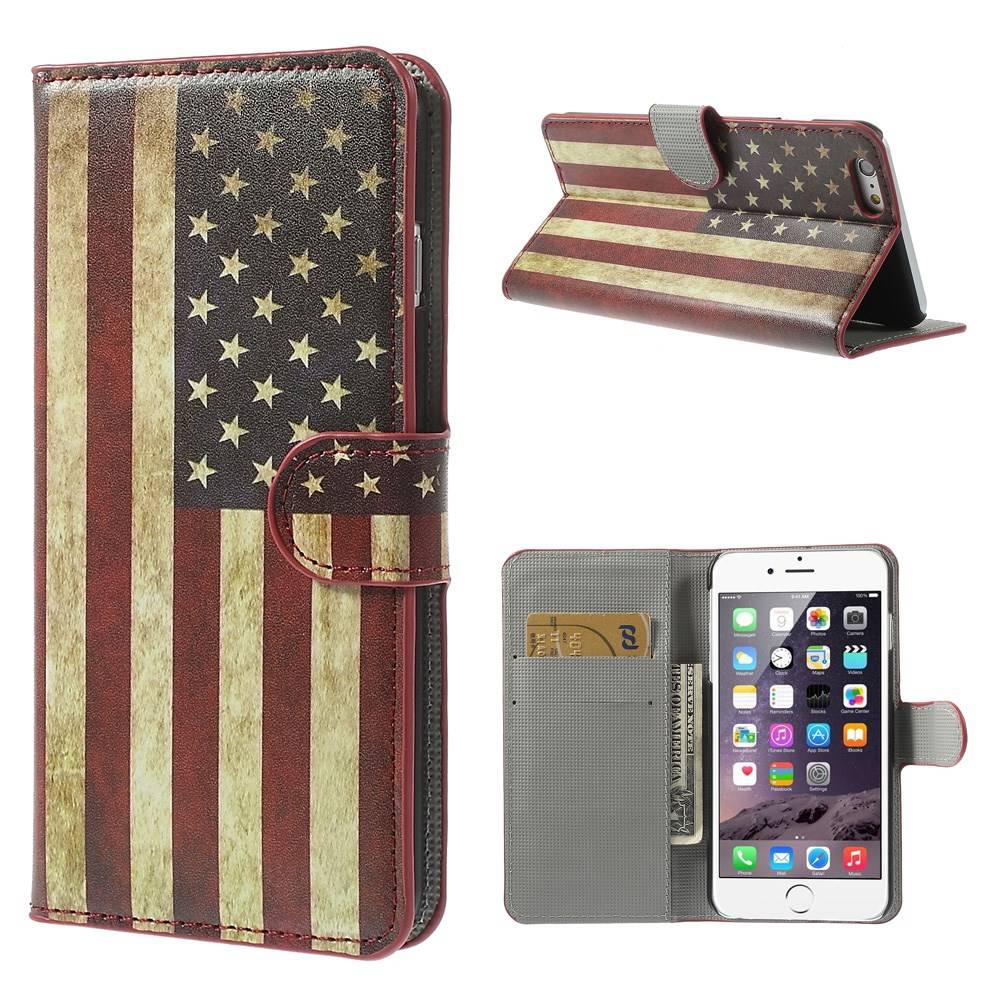 Stars And Stripes Iphone 6 Plus Portemonnee Hoes huismerk kopen in de aanbieding