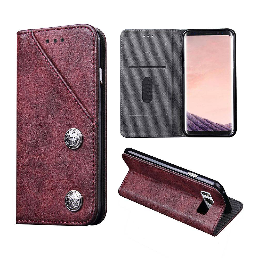 Wijn Rood Luxe Afgewerkt Samsung S8 Plus Portemonnee Hoesje huismerk kopen in de aanbieding