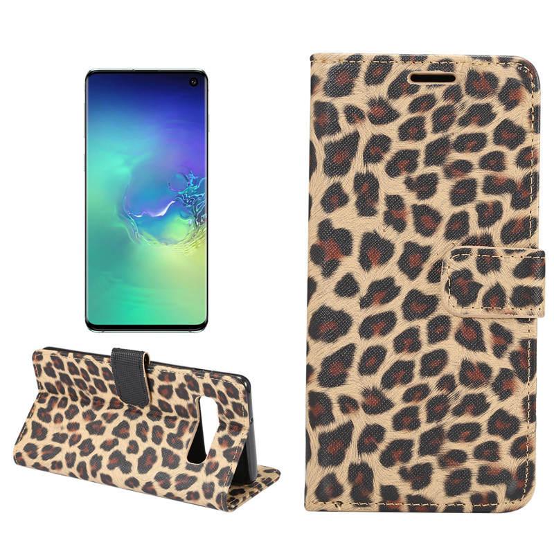 Luipaard Bruin Samsung Galaxy S10 Portemonnee Hoesje huismerk kopen in de aanbieding
