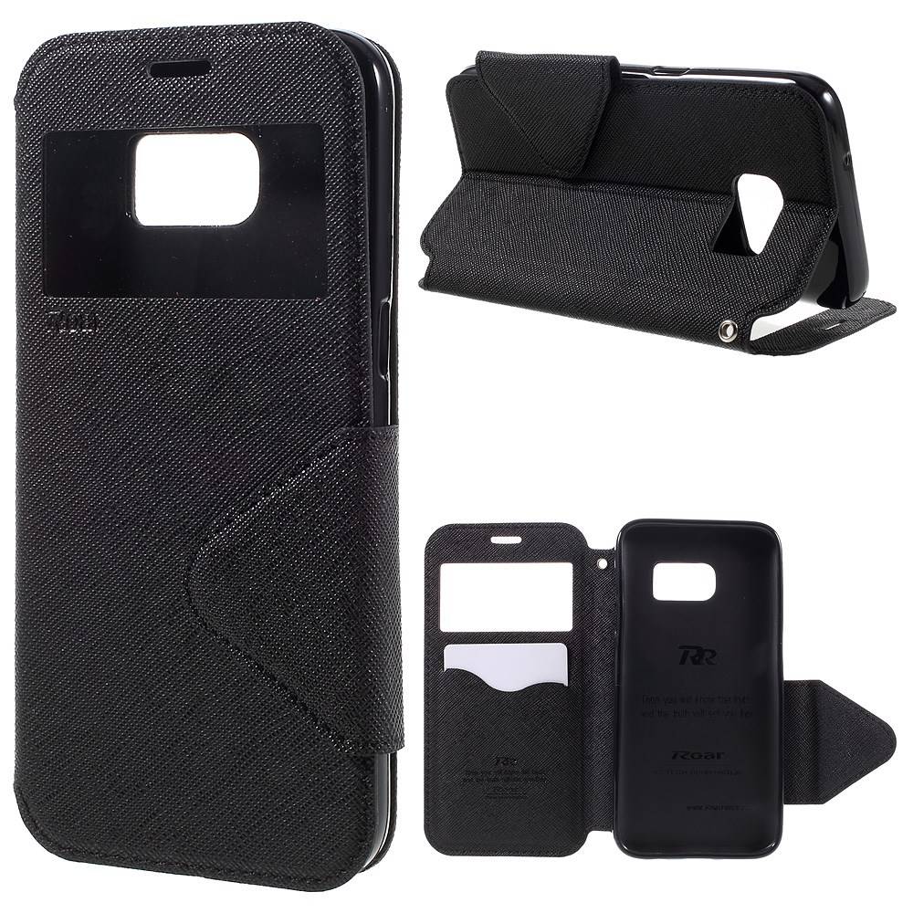 Roar Lederen Pu Portemonnee Hoesje Met Kijkvenster Galaxy S7 roar kopen in de aanbieding