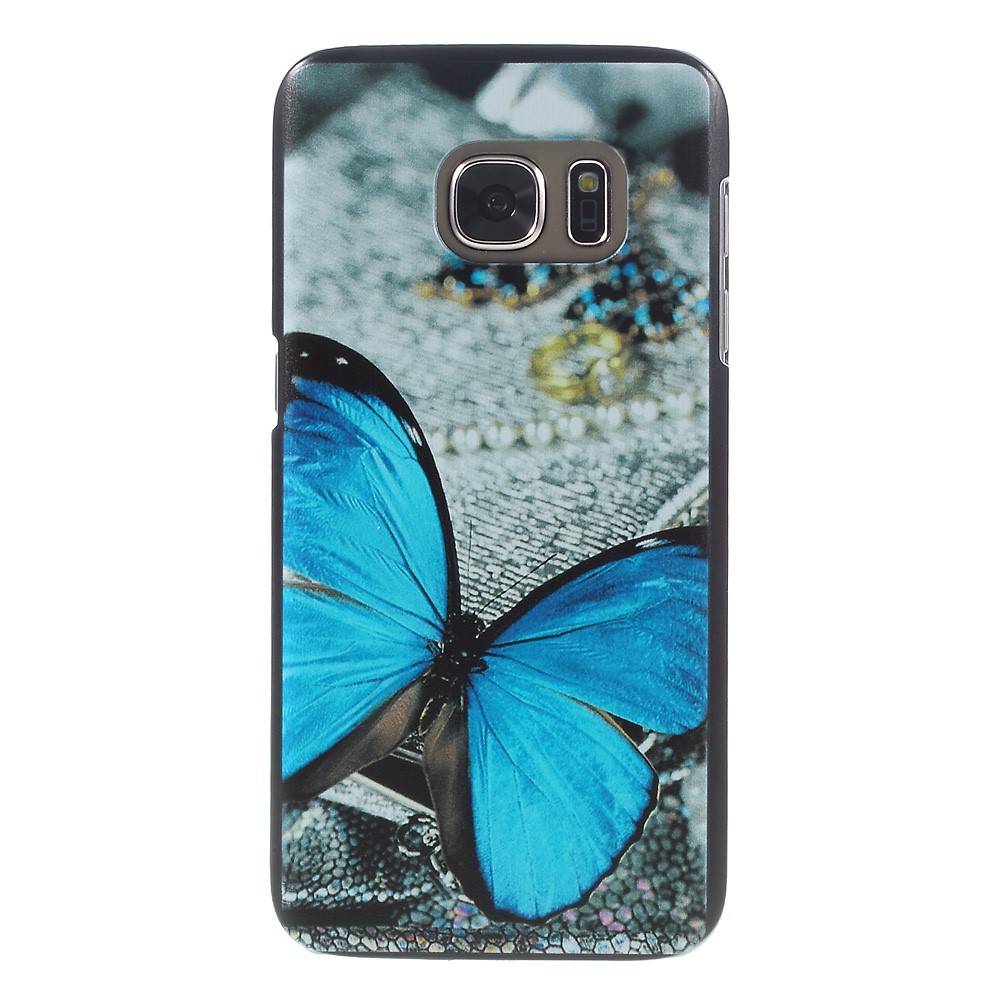 Blauwe Vlinder Hardcase Hoesje Samsung Galaxy S7 huismerk kopen in de aanbieding