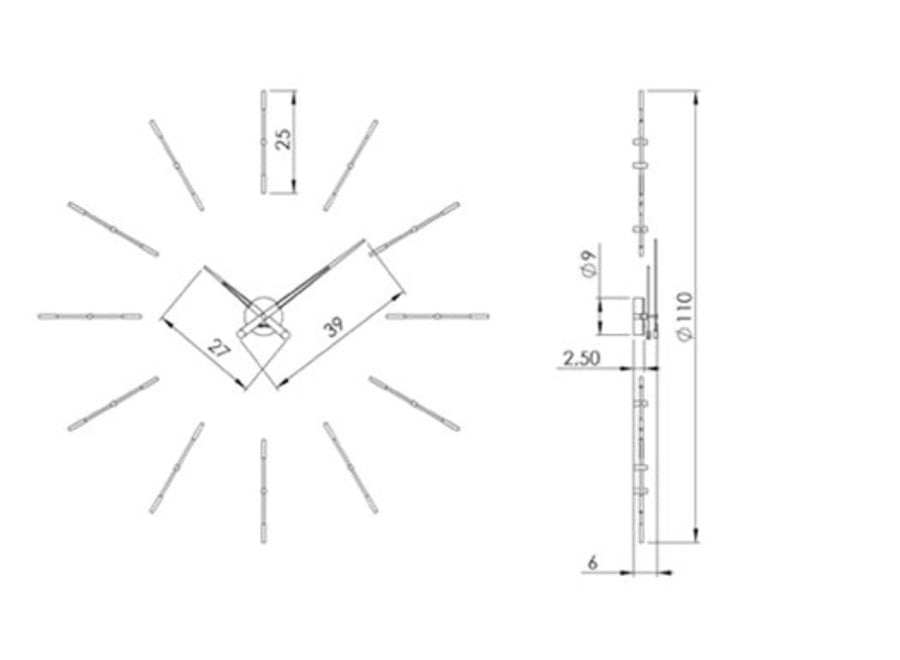 Horloge murale design 'Merlín'