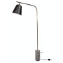 Design-Stehlampe "Line One" in der Farbe Schwarz mit unbearbeitetem Marmorfuß.