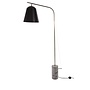 Design vloerlamp 'Line Two' in de kleur zwart met ruwe marmeren voet