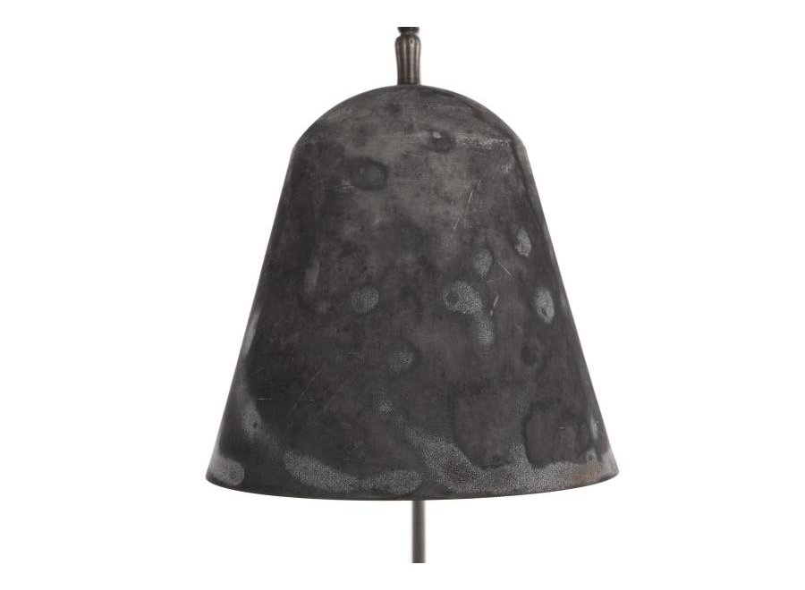 Design vloerlamp 'Line Two' in de kleur oxidized met ruwe marmeren voet