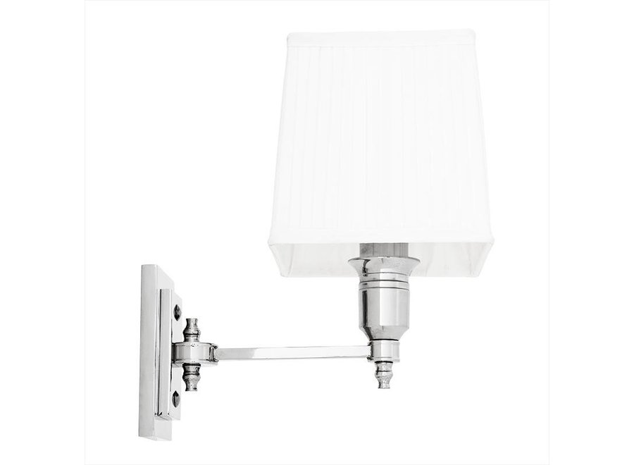 Wall lamp 'Lexington' - Single - White/ Nickel