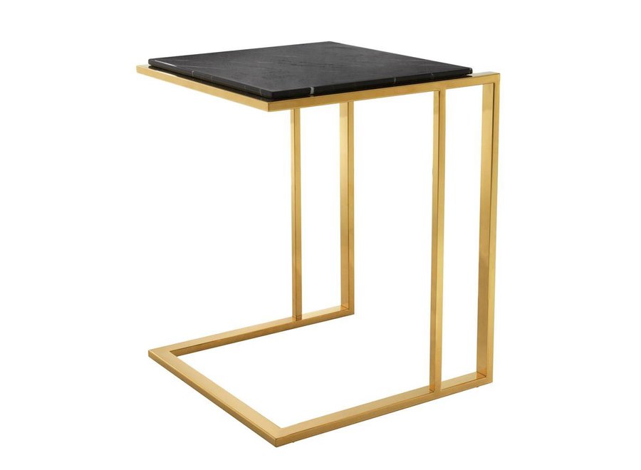 Side table marble 'Cocktail', 45 x 45 x 58 cm (h) Gold
