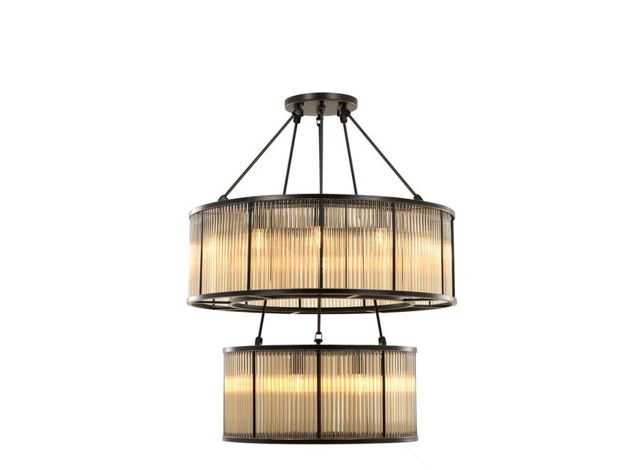 Lustre « Bernardi » en bronze, finition vintage