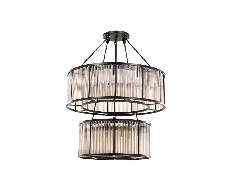 Lustre « Bernardi » en bronze, finition vintage