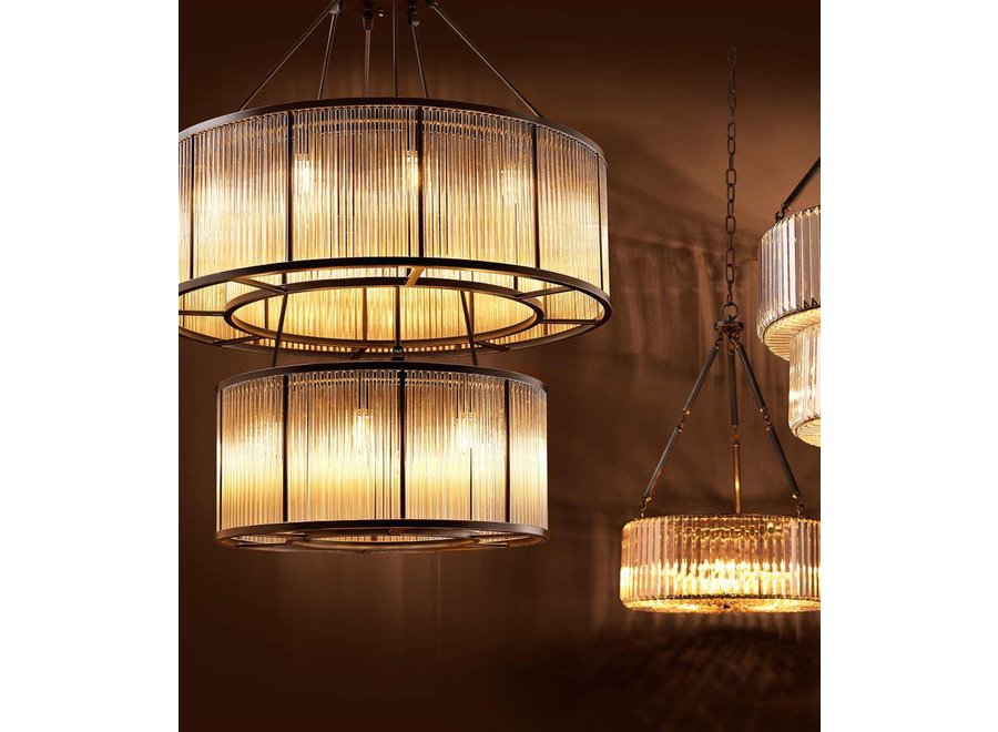 Lustre « Bernardi » en bronze, finition vintage
