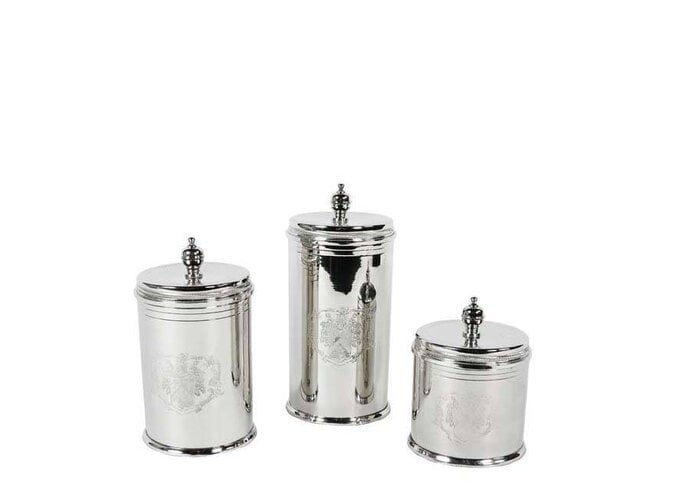 Luxus Keksdose  'Gaston' 3er Set - Nickel