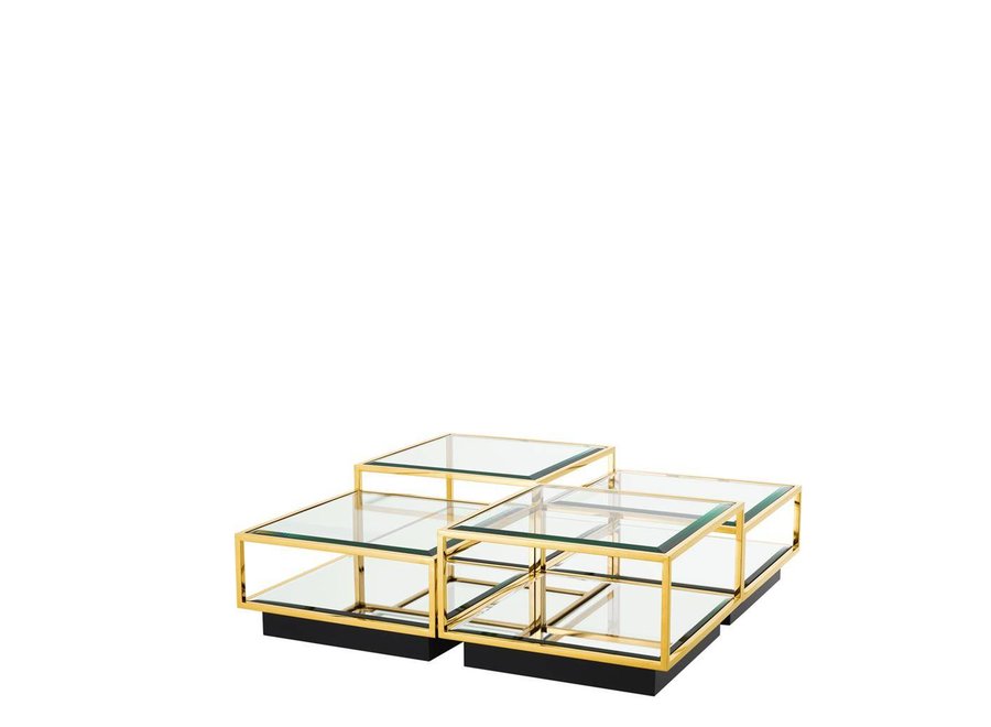 'Tortona' set of 4 Gold coffee tables