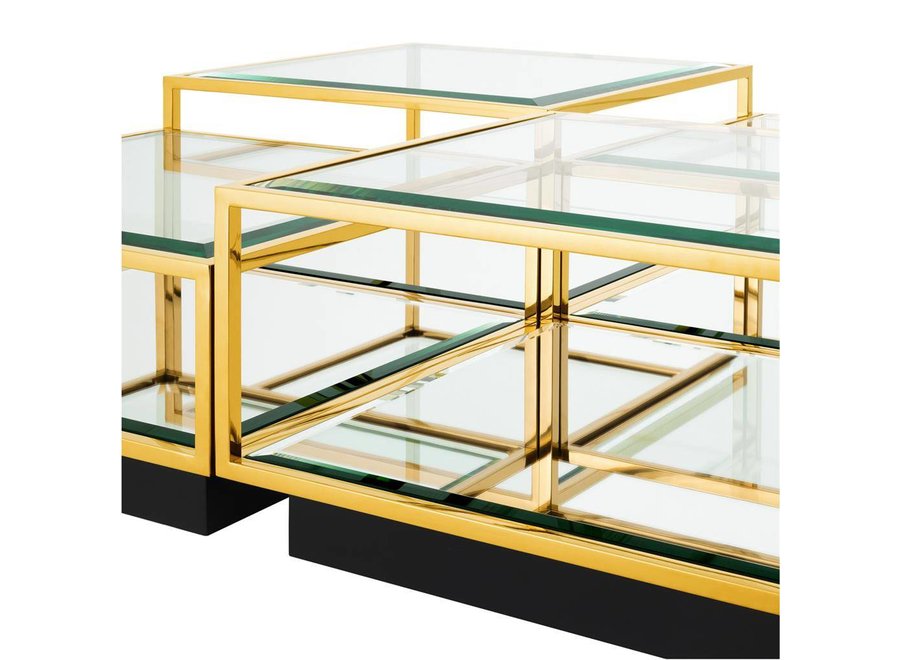 'Tortona' set of 4 Gold coffee tables